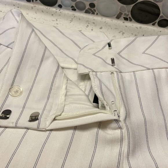 BCX woman’s white trousers with black pinstripes down the pants. - Picture 9 of 14